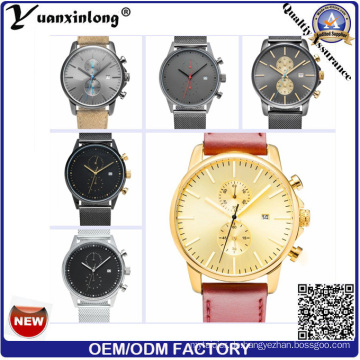 Yxl-422 Mode Luxus Herrenuhr Goldene Platte Mesh Band Mechanische Armbanduhren Edelstahl Uhr Chronograph Werbe Uhren Männer